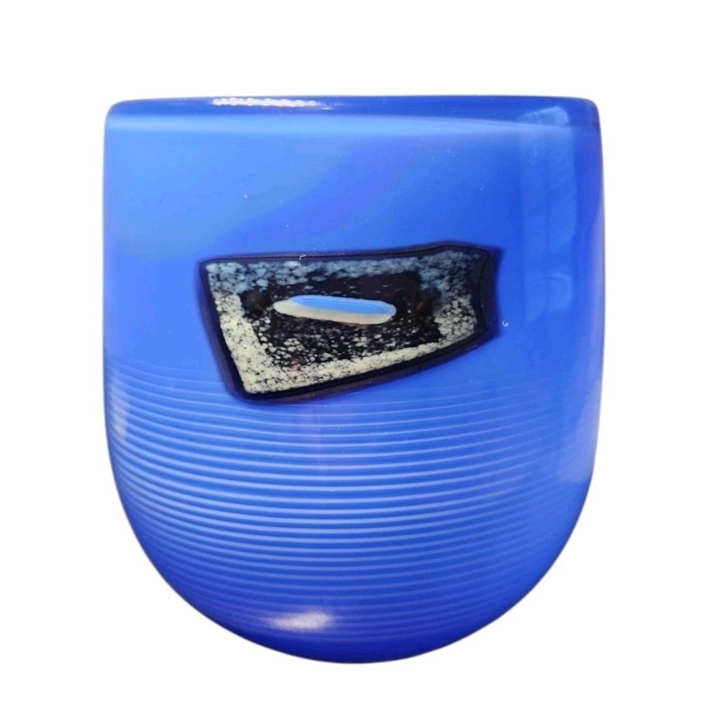 Studio Art Glass Vase by American Artist Mark Harting Signed and Dated 1987